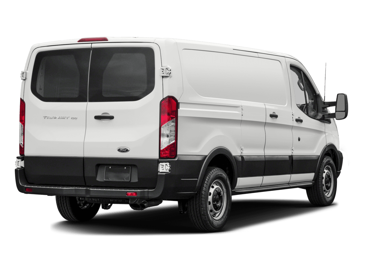2016 Ford Transit Cargo Van T-150 148" Low Rf 8600 GVWR Swing-Out RH Dr - Rear 3/4, facing to the right
