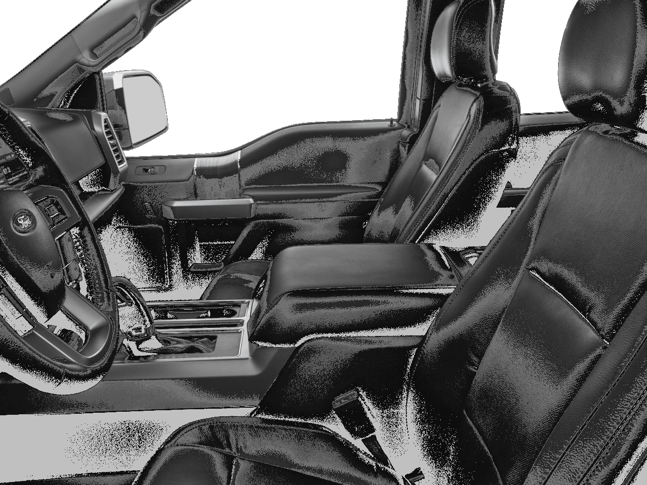 2016 Ford F-150 4WD SuperCab 163" Lariat - Interior Driver's Side with Door Open, Front Seat Feature