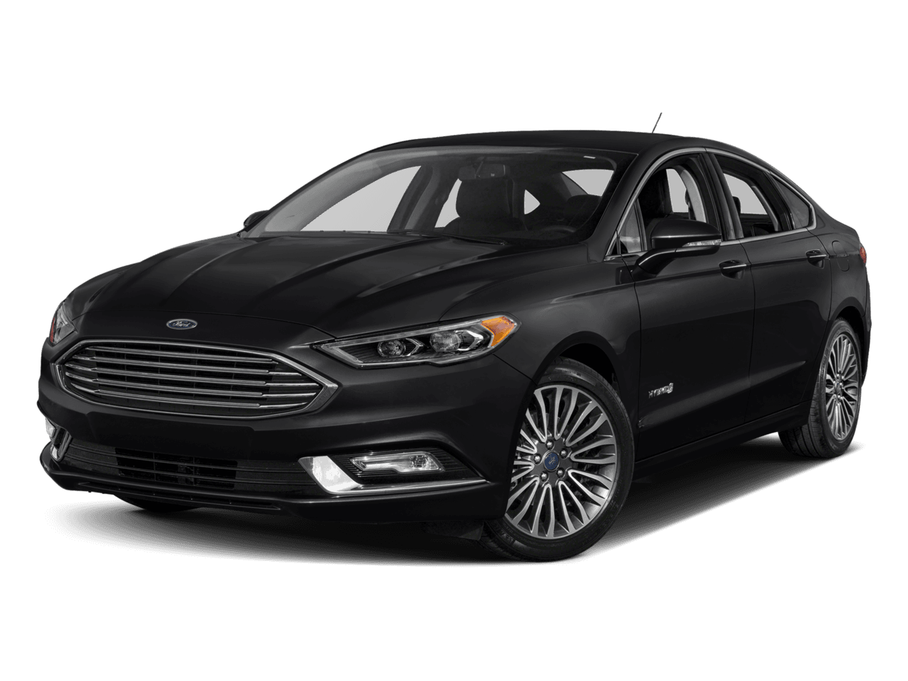 2017 Ford Fusion Hybrid Titanium FWD - Front 3/4, facing to the left
