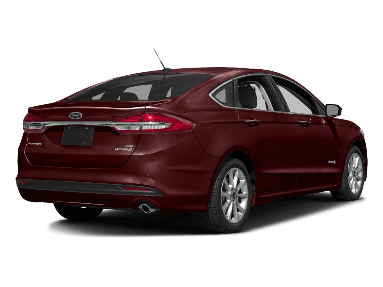2017 Ford Fusion Hybrid S FWD - Rear 3/4, facing to the right