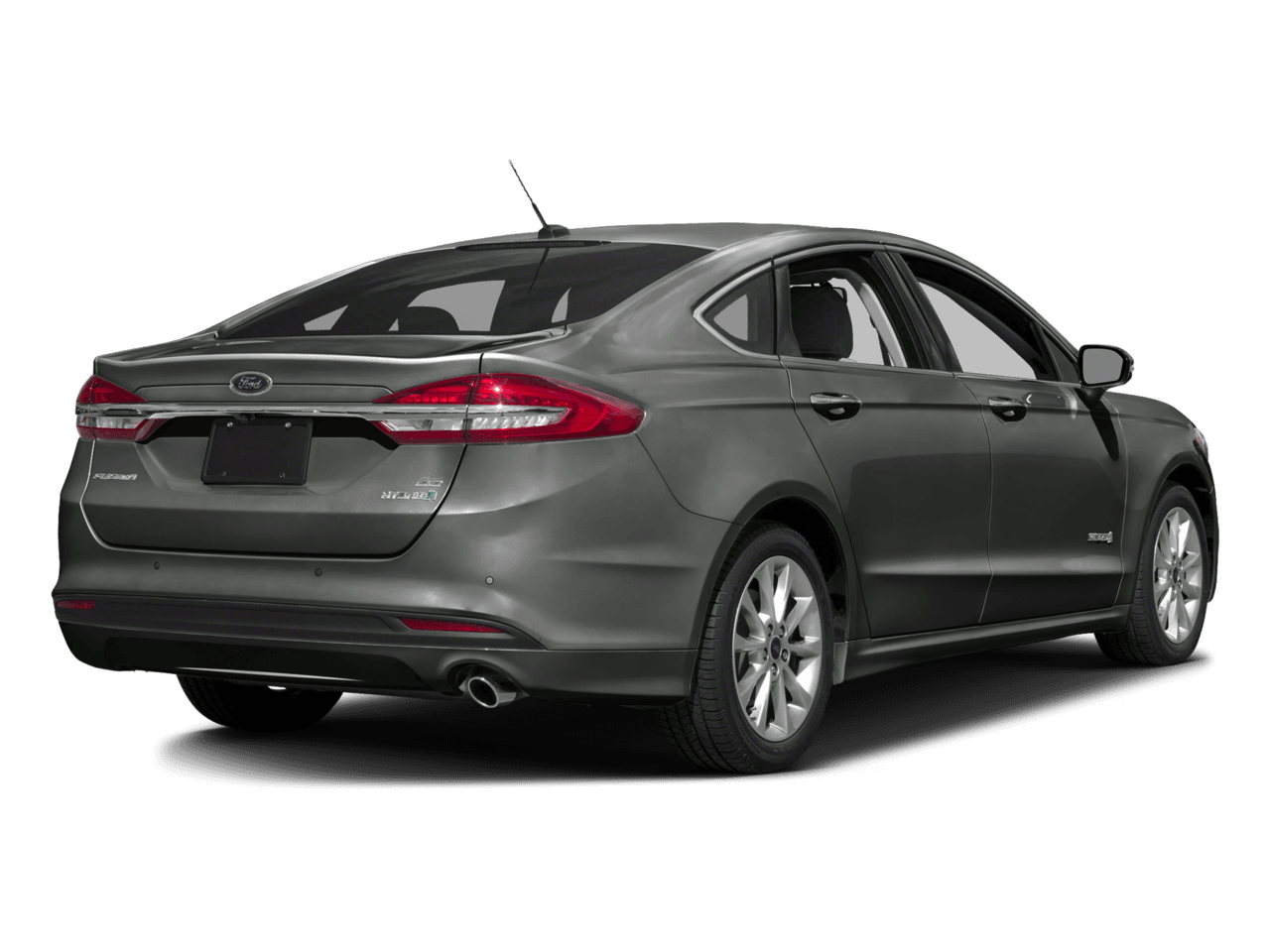 2017 Ford Fusion Hybrid S FWD - Rear 3/4, facing to the right