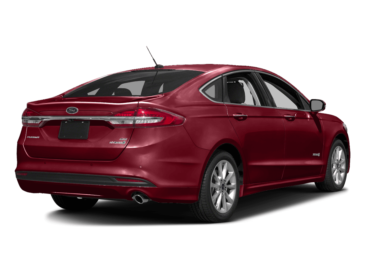 2017 Ford Fusion Hybrid S FWD - Rear 3/4, facing to the right
