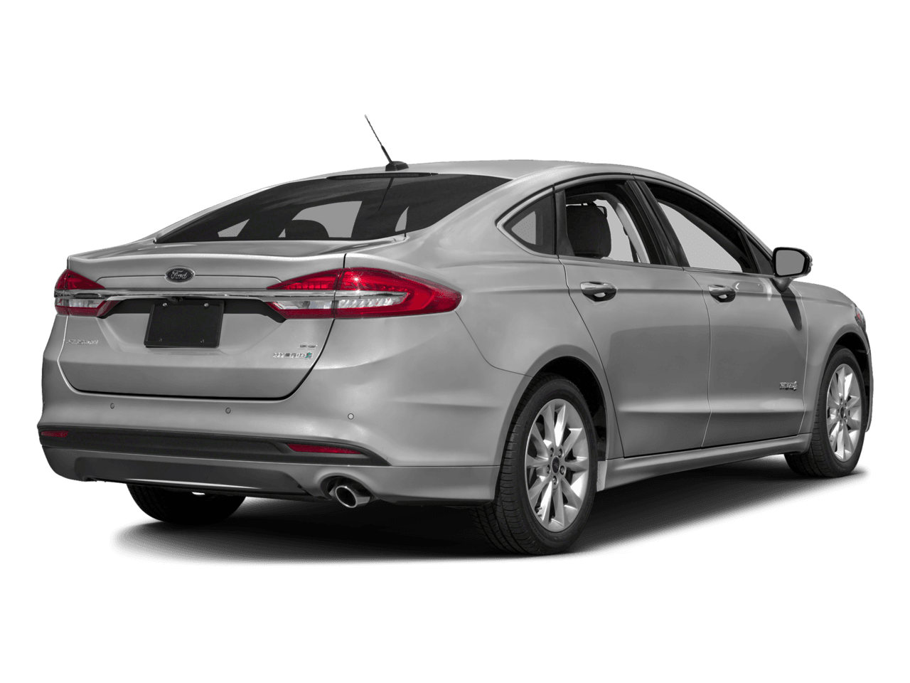 2017 Ford Fusion Hybrid S FWD - Rear 3/4, facing to the right