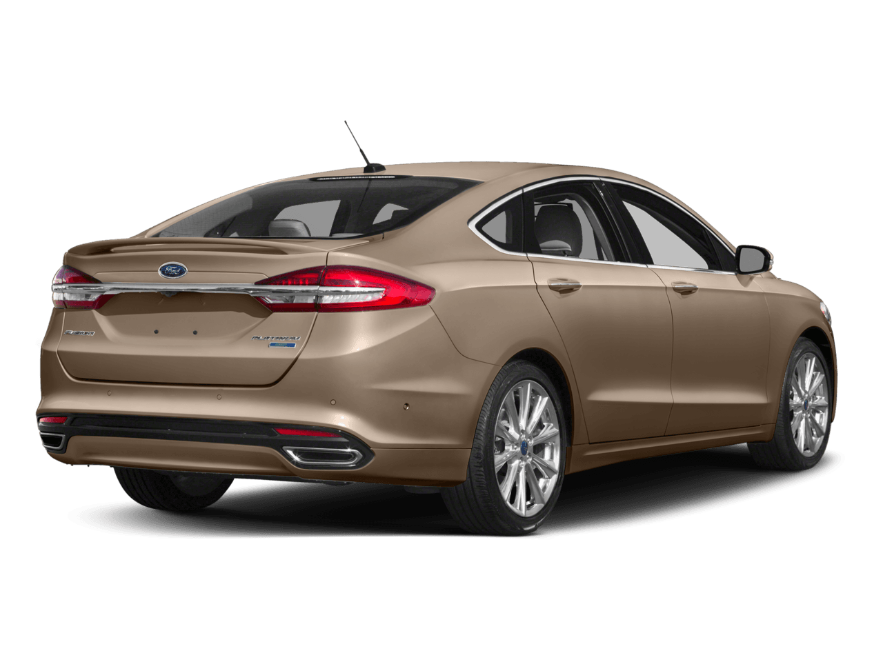 2017 Ford Fusion Platinum FWD - Rear 3/4, facing to the right