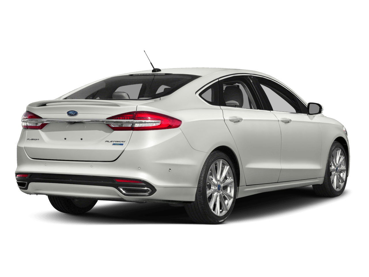 2017 Ford Fusion Platinum FWD - Rear 3/4, facing to the right