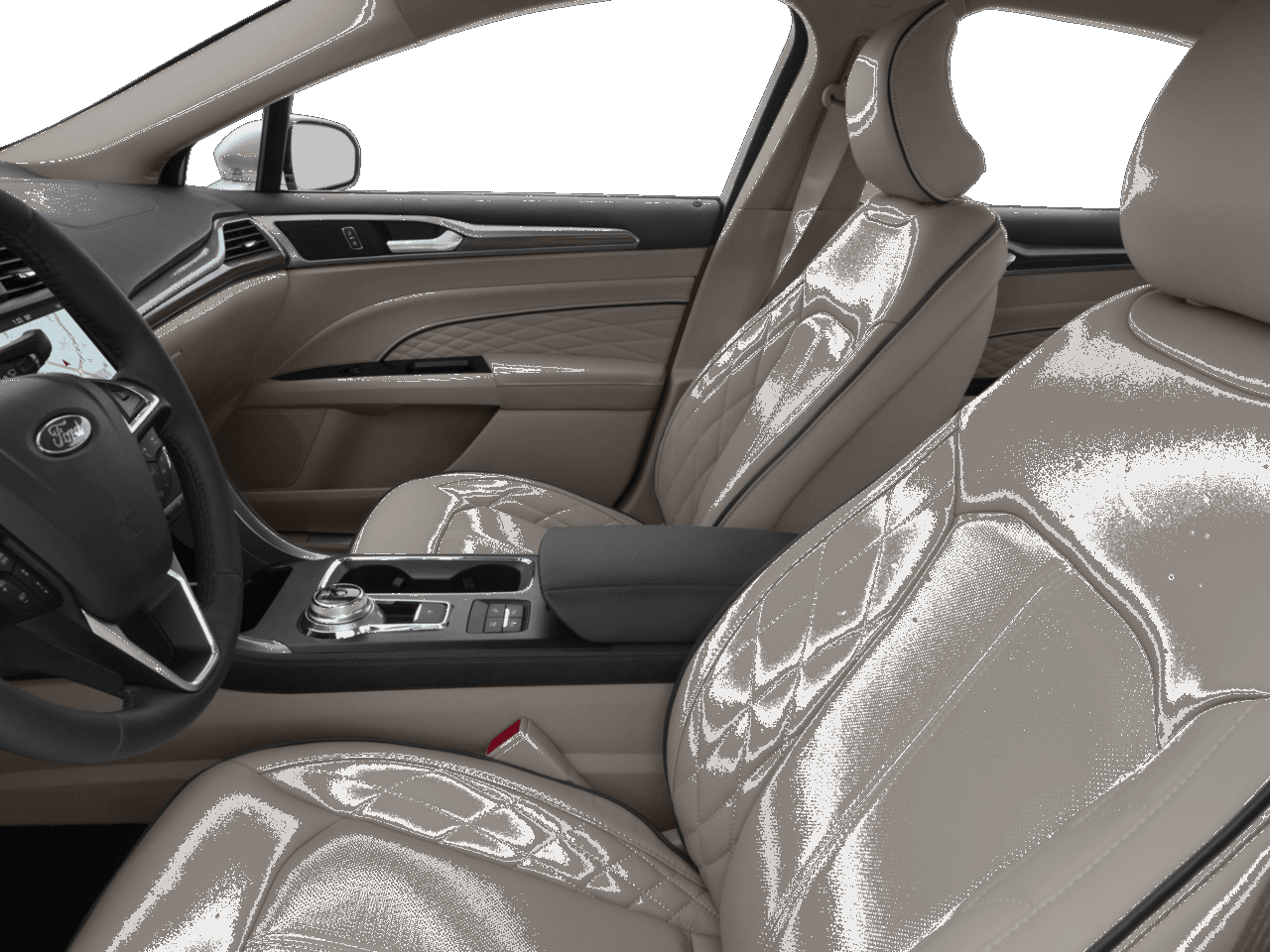 2017 Ford Fusion Hybrid Platinum FWD - Interior Driver's Side with Door Open, Front Seat Feature