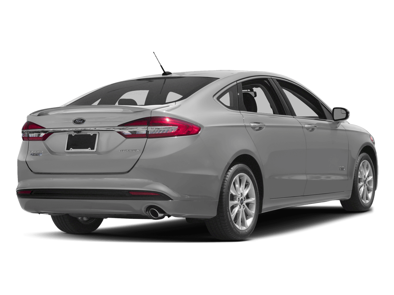 2017 Ford Fusion Energi Titanium FWD - Rear 3/4, facing to the right