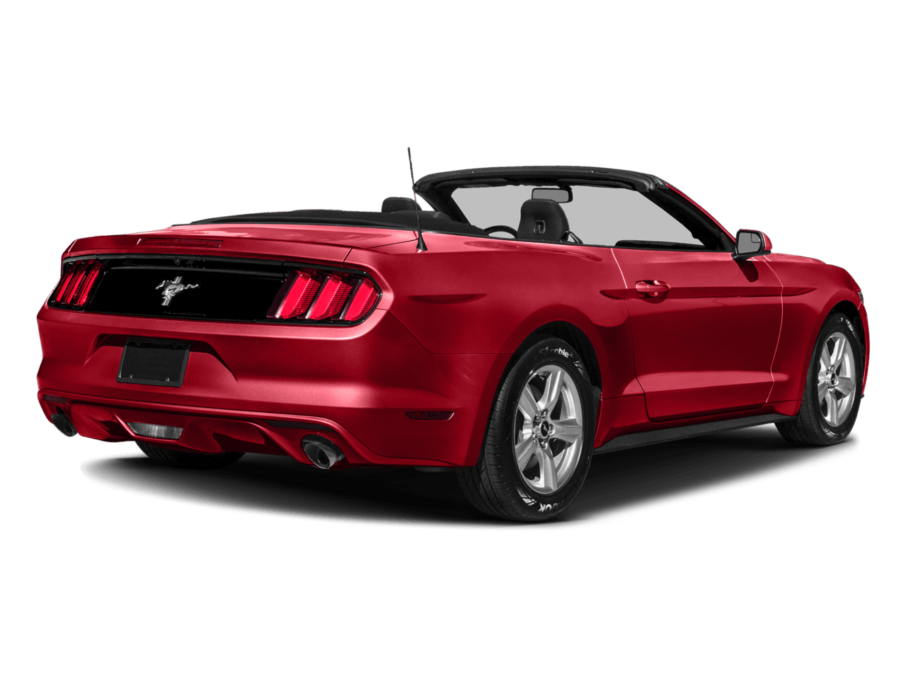 2017 Ford Mustang V6 Convertible - Rear 3/4, facing to the right