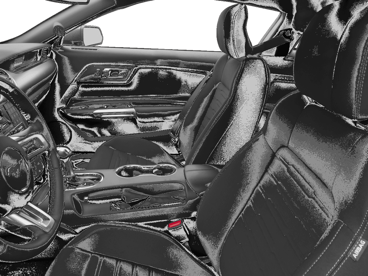 2017 Ford Mustang EcoBoost Fastback - Interior Driver's Side with Door Open, Front Seat Feature