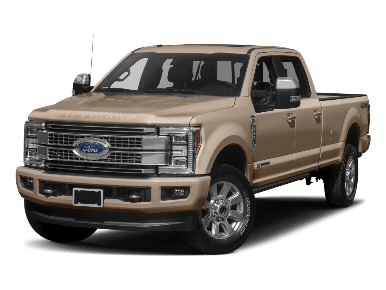 2017 Ford Super Duty F-350 SRW Platinum 4WD Crew Cab 8' Box - Front 3/4, facing to the left