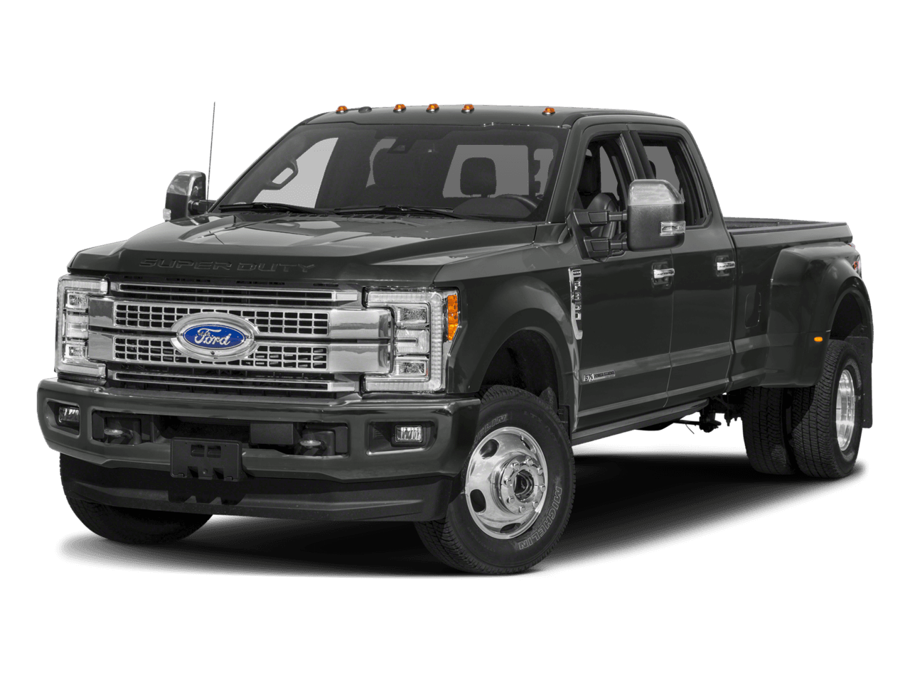 2017 Ford Super Duty F-350 DRW Platinum 4WD Crew Cab 8' Box - Front 3/4, facing to the left