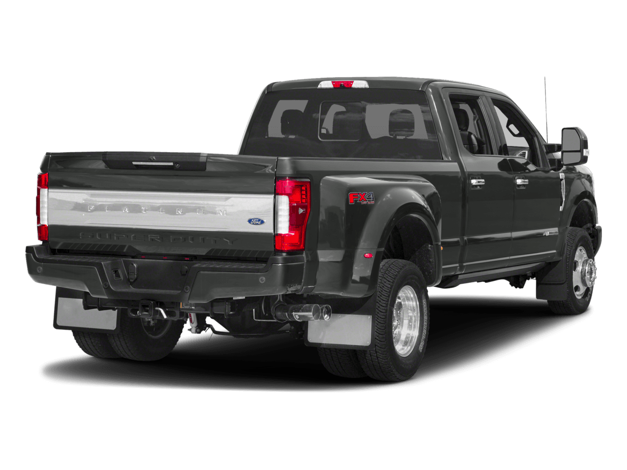 2017 Ford Super Duty F-350 DRW Platinum 4WD Crew Cab 8' Box - Rear 3/4, facing to the right