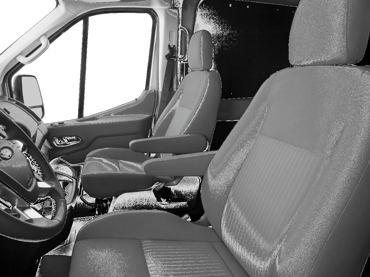 2017 Ford Transit Van T-150 148" Med Rf 8600 GVWR Sliding RH Dr - Interior Driver's Side with Door Open, Front Seat Feature