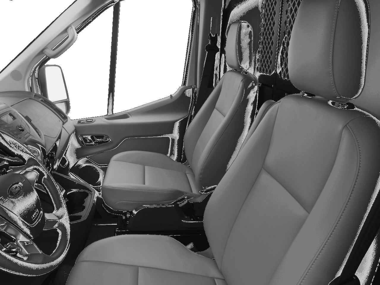2017 Ford Transit Van T-350 148" Hi Rf 9500 GVWR Sliding RH Dr - Interior Driver's Side with Door Open, Front Seat Feature
