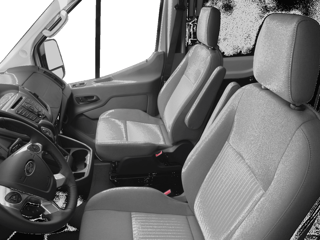 2017 Ford Transit Van T-350 148" EL Hi Rf 9500 GVWR Sliding RH Dr - Interior Driver's Side with Door Open, Front Seat Feature