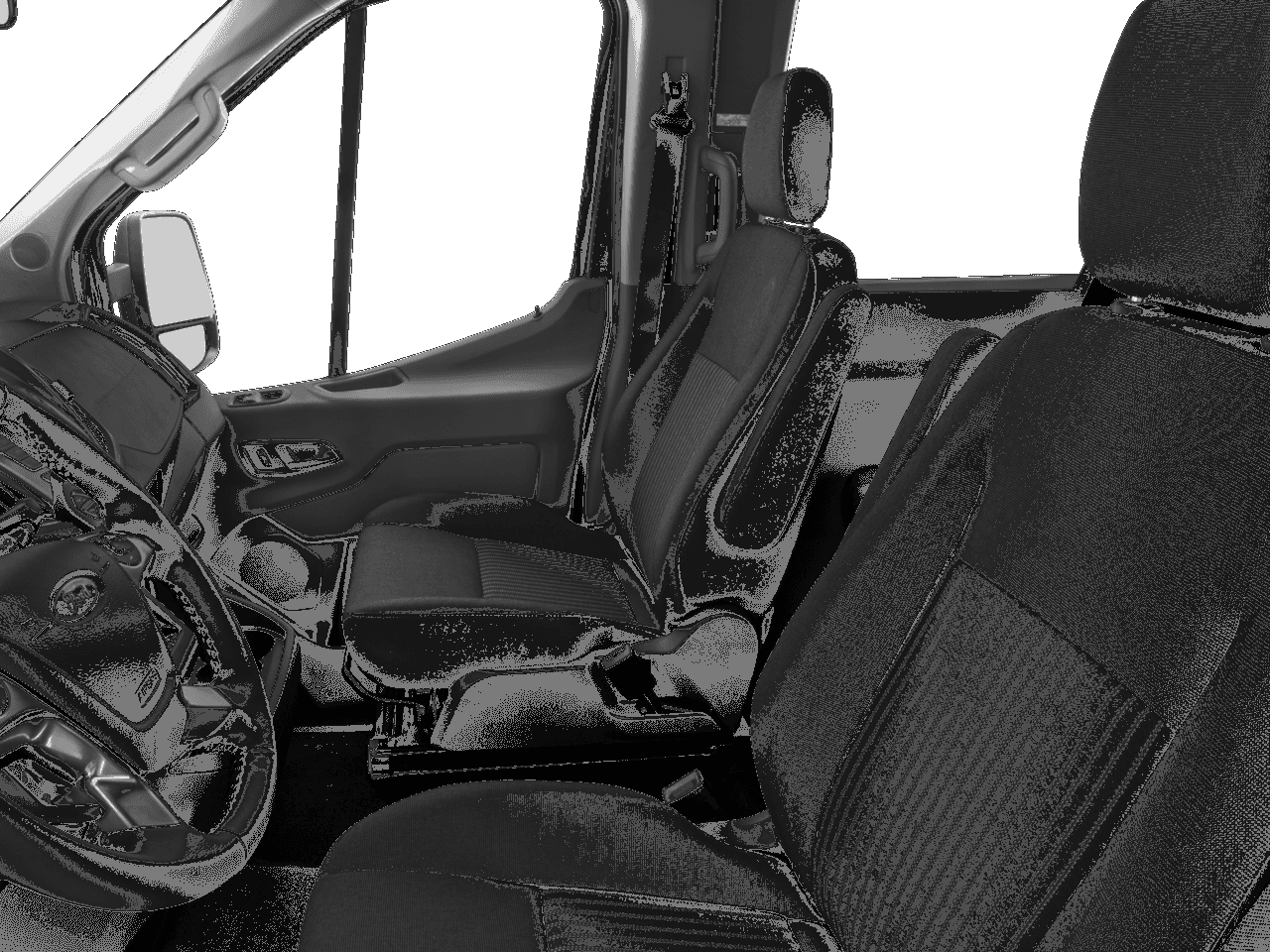 2017 Ford Transit Wagon T-150 130" Med Roof XLT Sliding RH Dr - Interior Driver's Side with Door Open, Front Seat Feature