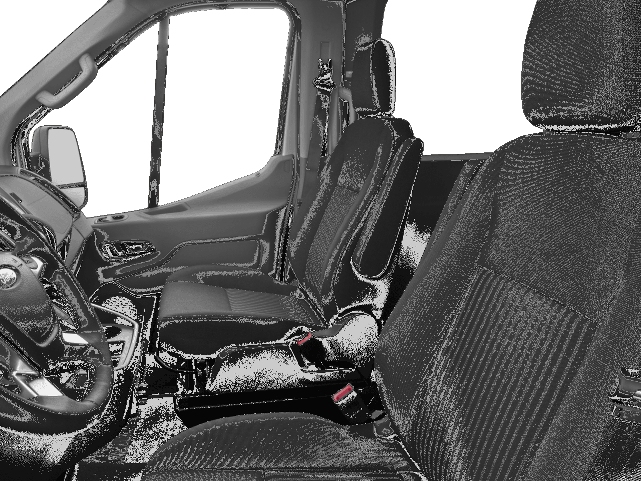 2017 Ford Transit Wagon T-350 148" Med Roof XLT Sliding RH Dr - Interior Driver's Side with Door Open, Front Seat Feature