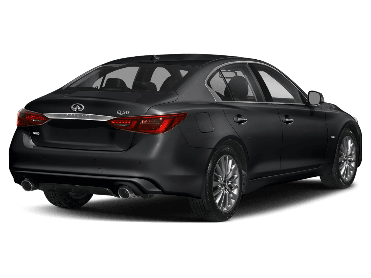 2018 INFINITI Q50 2.0t LUXE - Rear 3/4, facing to the right