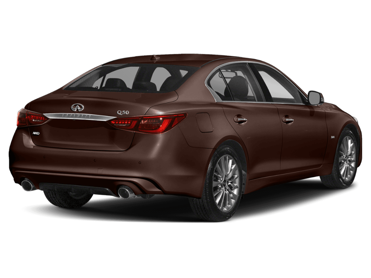 2018 INFINITI Q50 2.0t LUXE - Rear 3/4, facing to the right