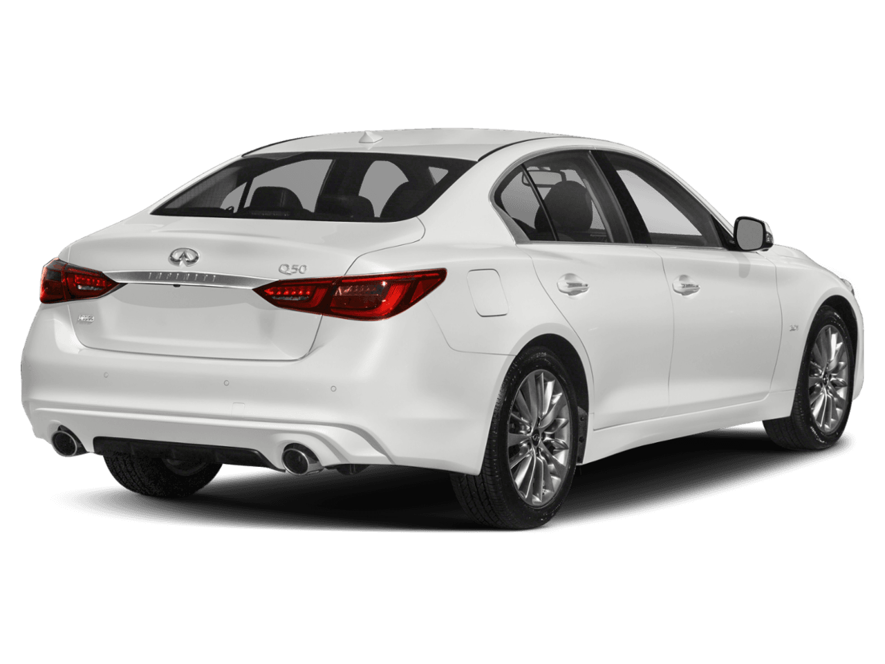2018 INFINITI Q50 2.0t LUXE - Rear 3/4, facing to the right