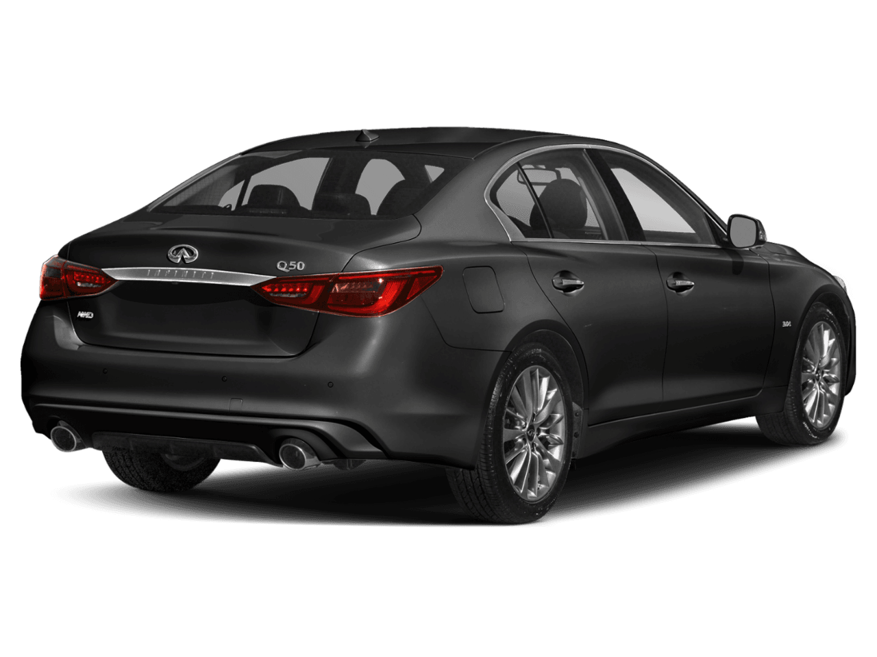 2018 INFINITI Q50 3.0t LUXE - Rear 3/4, facing to the right