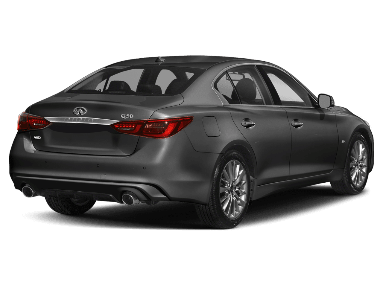 2018 INFINITI Q50 3.0t LUXE - Rear 3/4, facing to the right