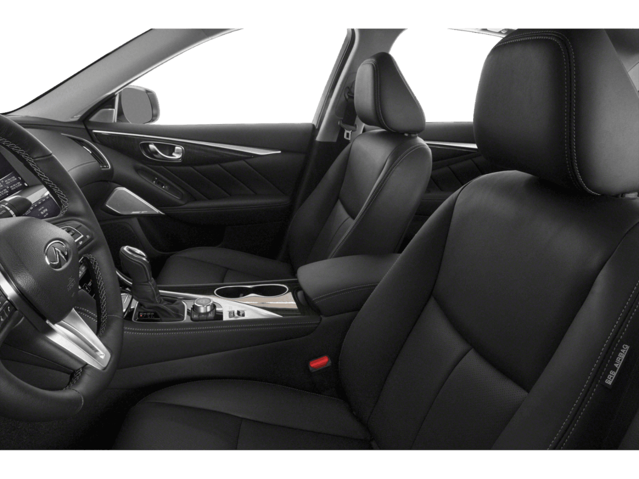 2018 INFINITI Q50 2.0t PURE - Interior Driver's Side with Door Open, Front Seat Feature