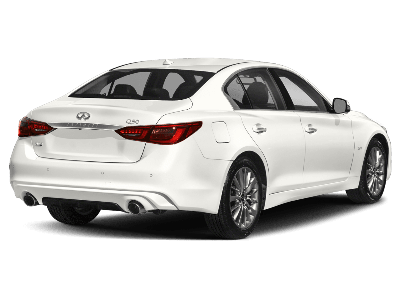 2018 INFINITI Q50 2.0t LUXE - Rear 3/4, facing to the right