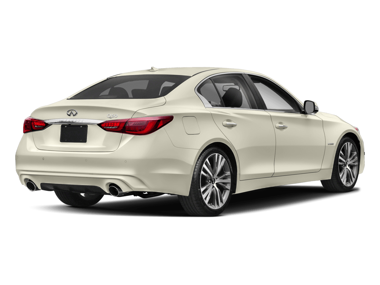 2018 INFINITI Q50 Hybrid LUXE - Rear 3/4, facing to the right