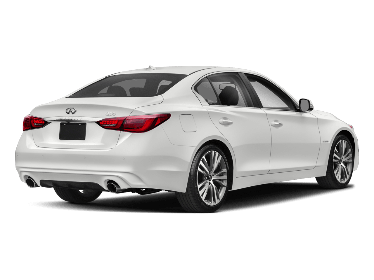 2018 INFINITI Q50 Hybrid LUXE - Rear 3/4, facing to the right