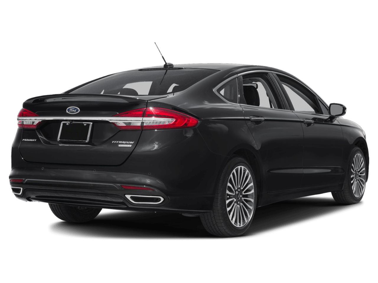 2018 Ford Fusion Titanium FWD - Rear 3/4, facing to the right
