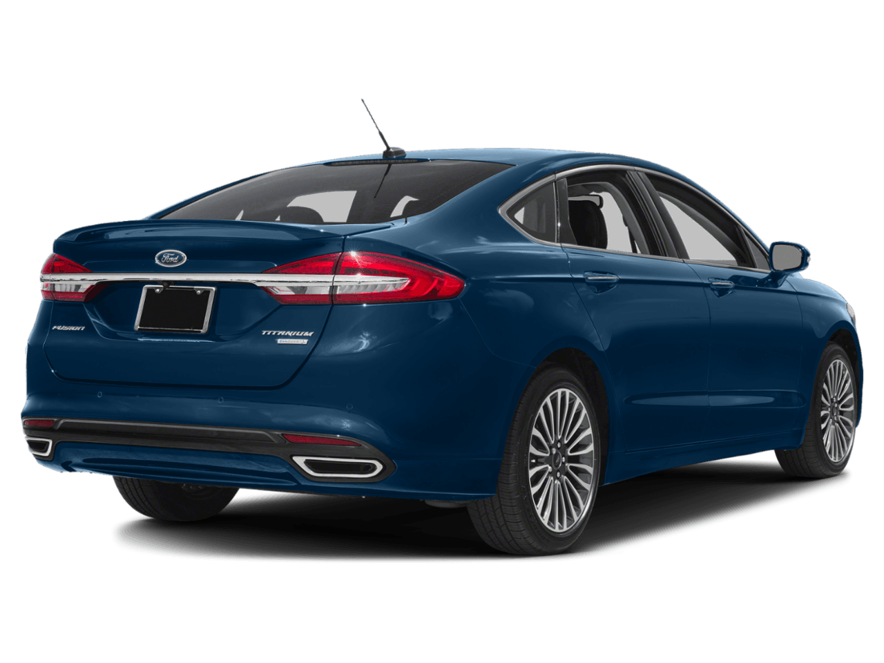 2018 Ford Fusion Titanium FWD - Rear 3/4, facing to the right