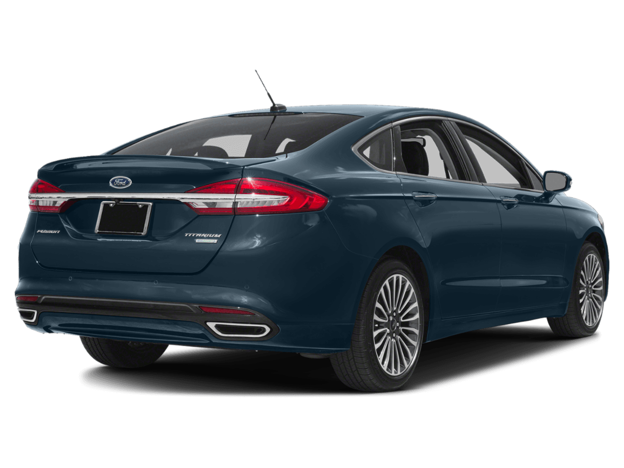 2018 Ford Fusion Titanium FWD - Rear 3/4, facing to the right