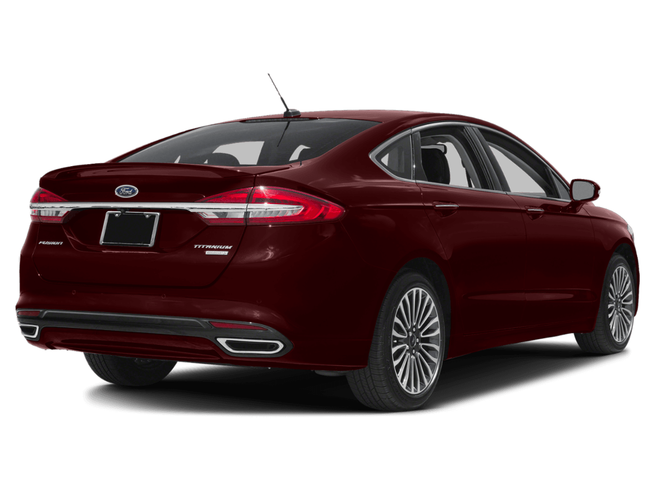 2018 Ford Fusion Titanium FWD - Rear 3/4, facing to the right