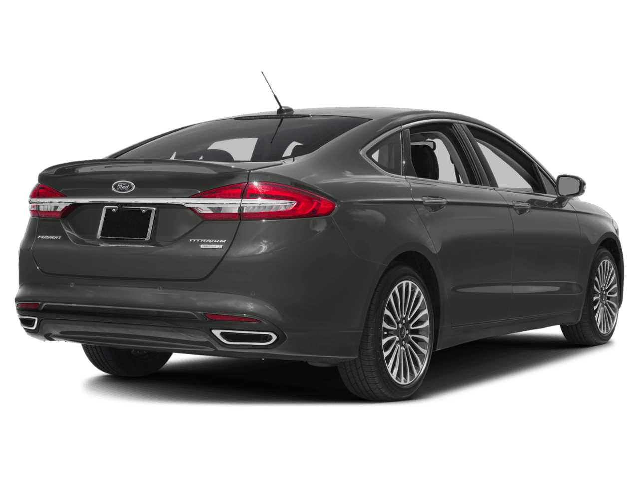 2018 Ford Fusion Titanium FWD - Rear 3/4, facing to the right