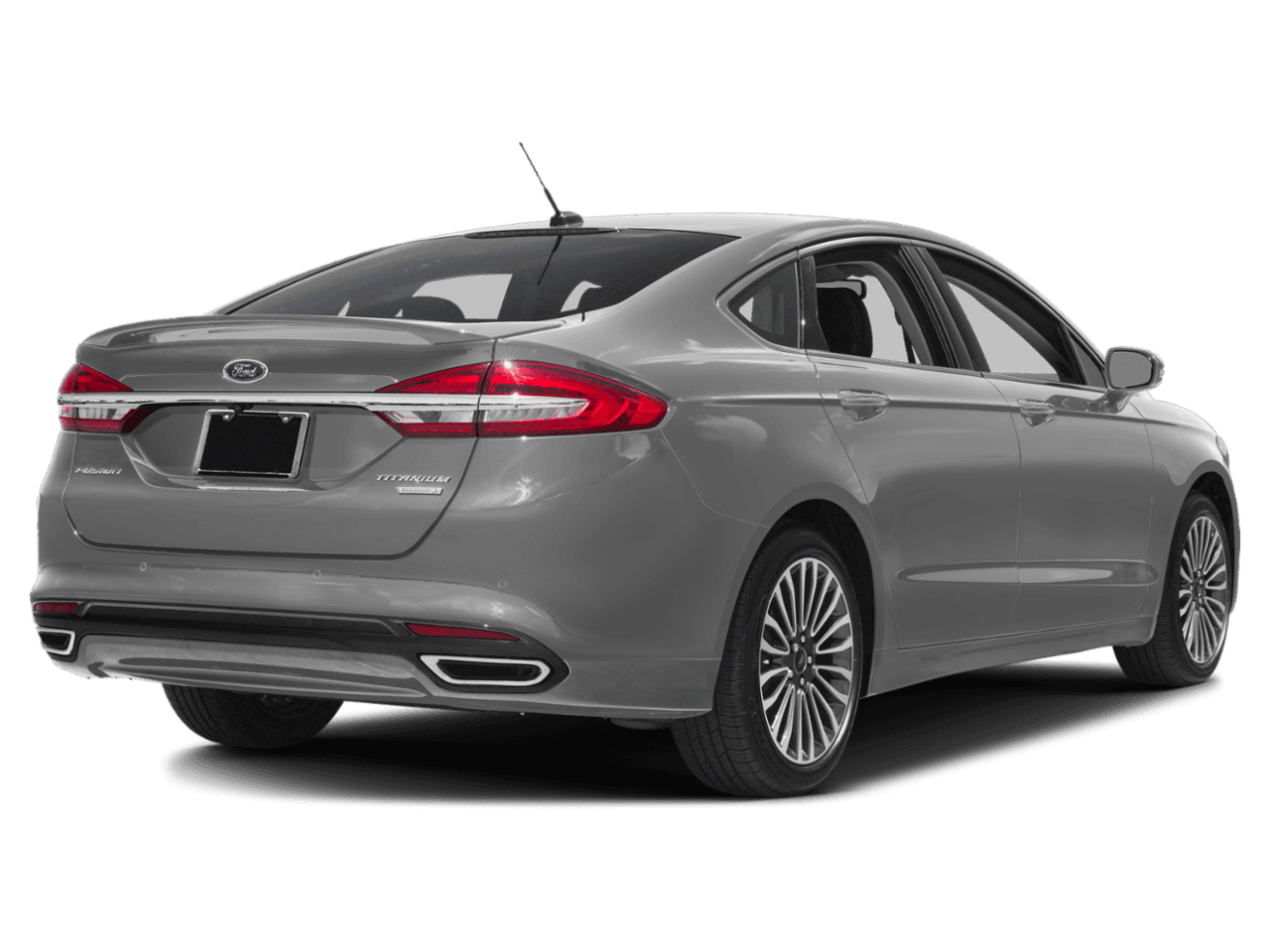 2018 Ford Fusion Titanium FWD - Rear 3/4, facing to the right
