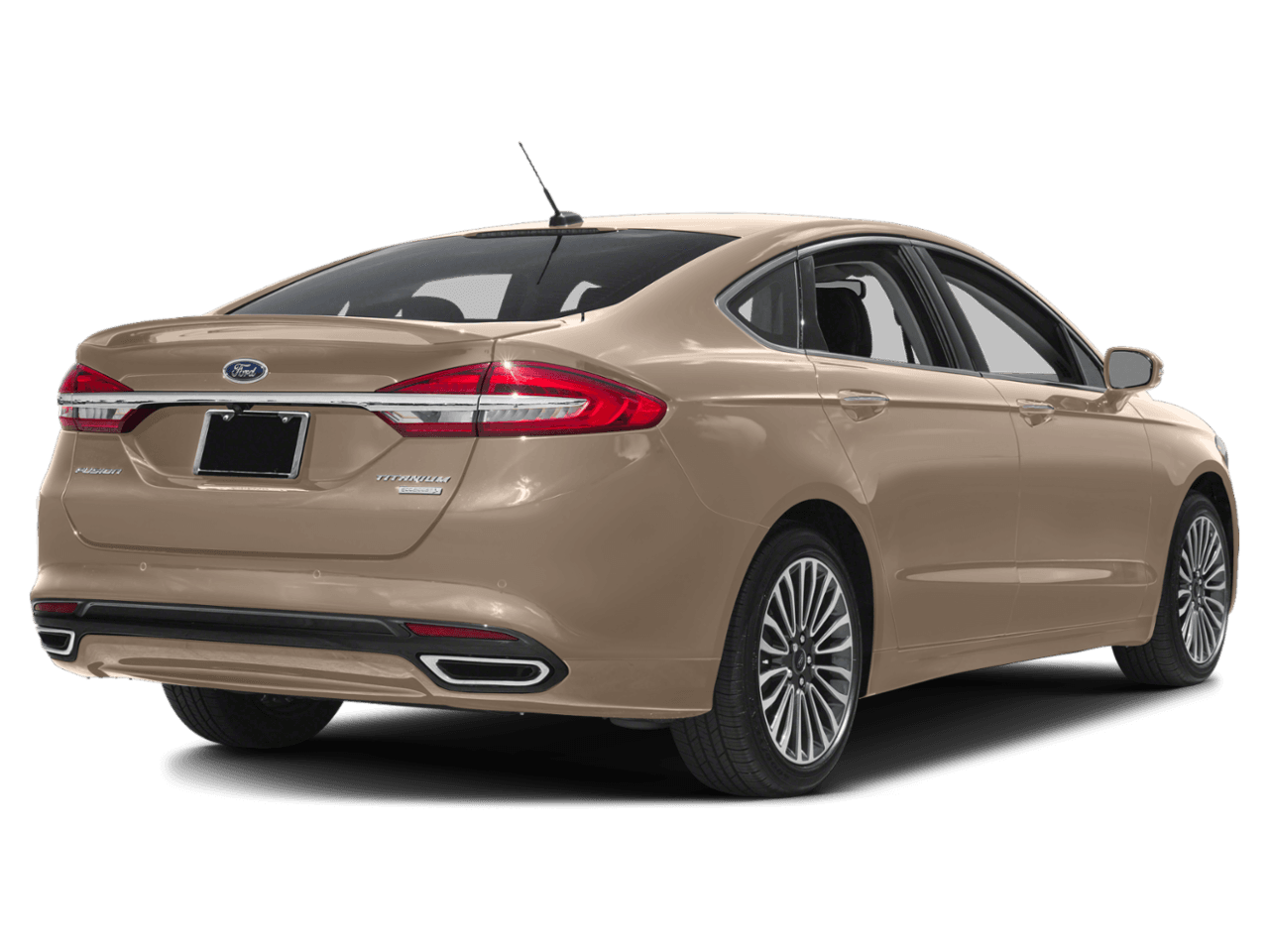 2018 Ford Fusion Titanium FWD - Rear 3/4, facing to the right