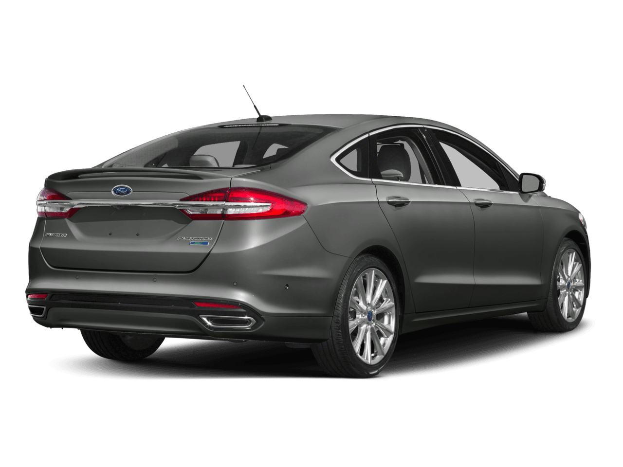2018 Ford Fusion Platinum FWD - Rear 3/4, facing to the right