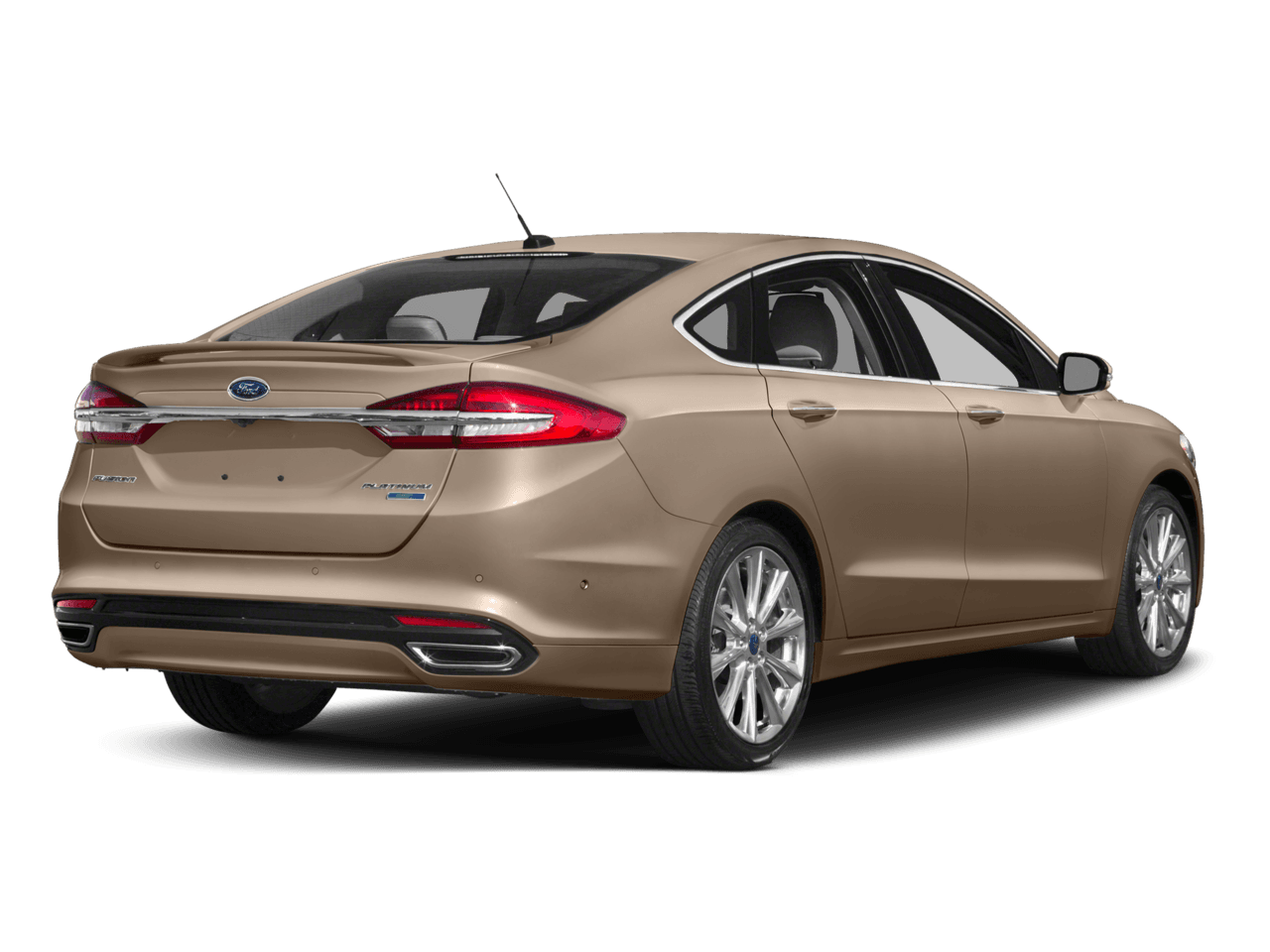 2018 Ford Fusion Platinum FWD - Rear 3/4, facing to the right