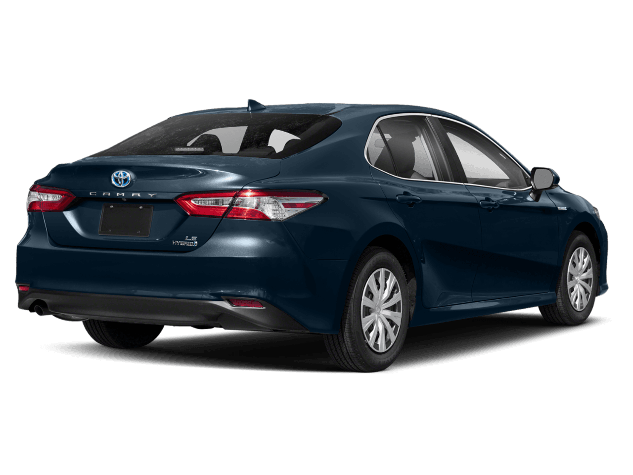 2018 Toyota Camry Hybrid LE - Rear 3/4, facing to the right