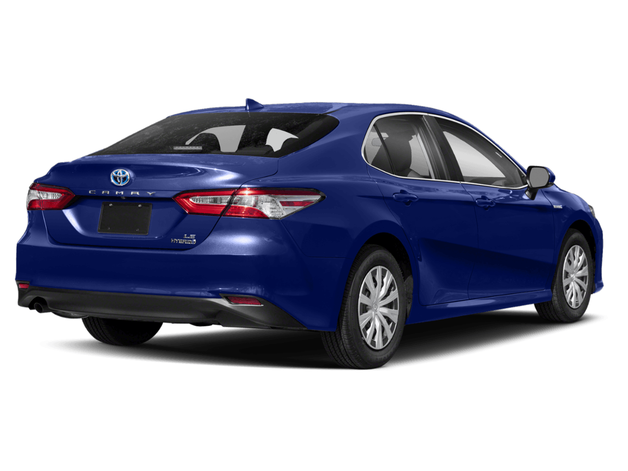 2018 Toyota Camry Hybrid LE - Rear 3/4, facing to the right
