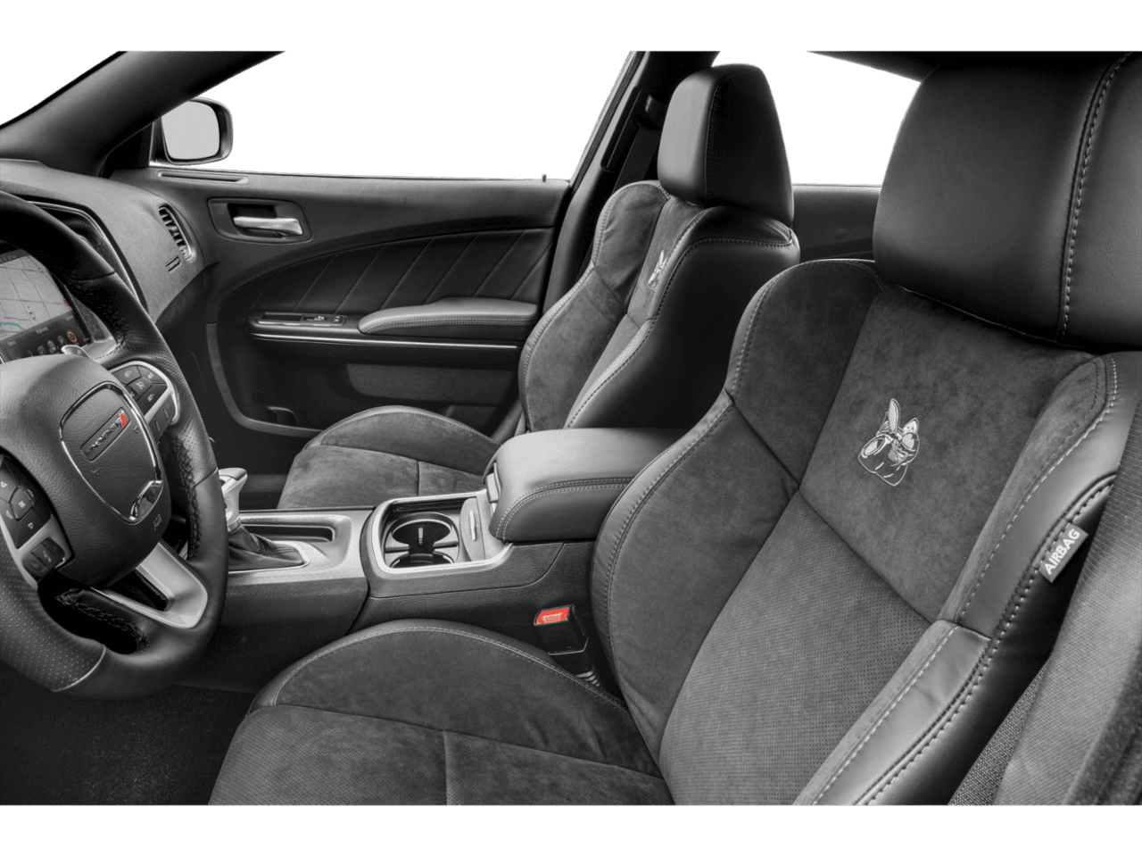 2018 Dodge Charger R/T Scat Pack - Interior Driver's Side with Door Open, Front Seat Feature