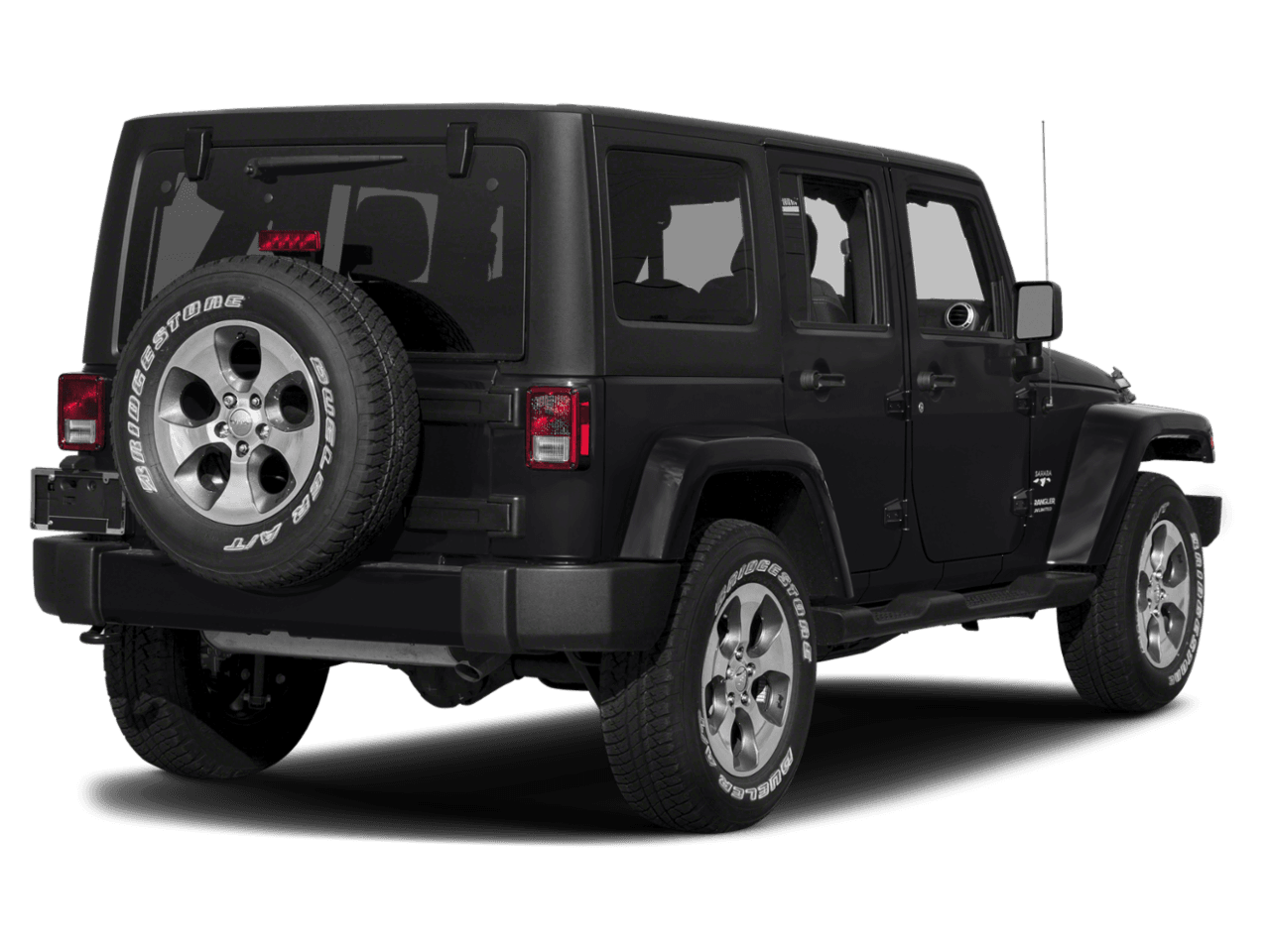 2018 Jeep Wrangler JK Unlimited Sahara - Rear 3/4, facing to the right