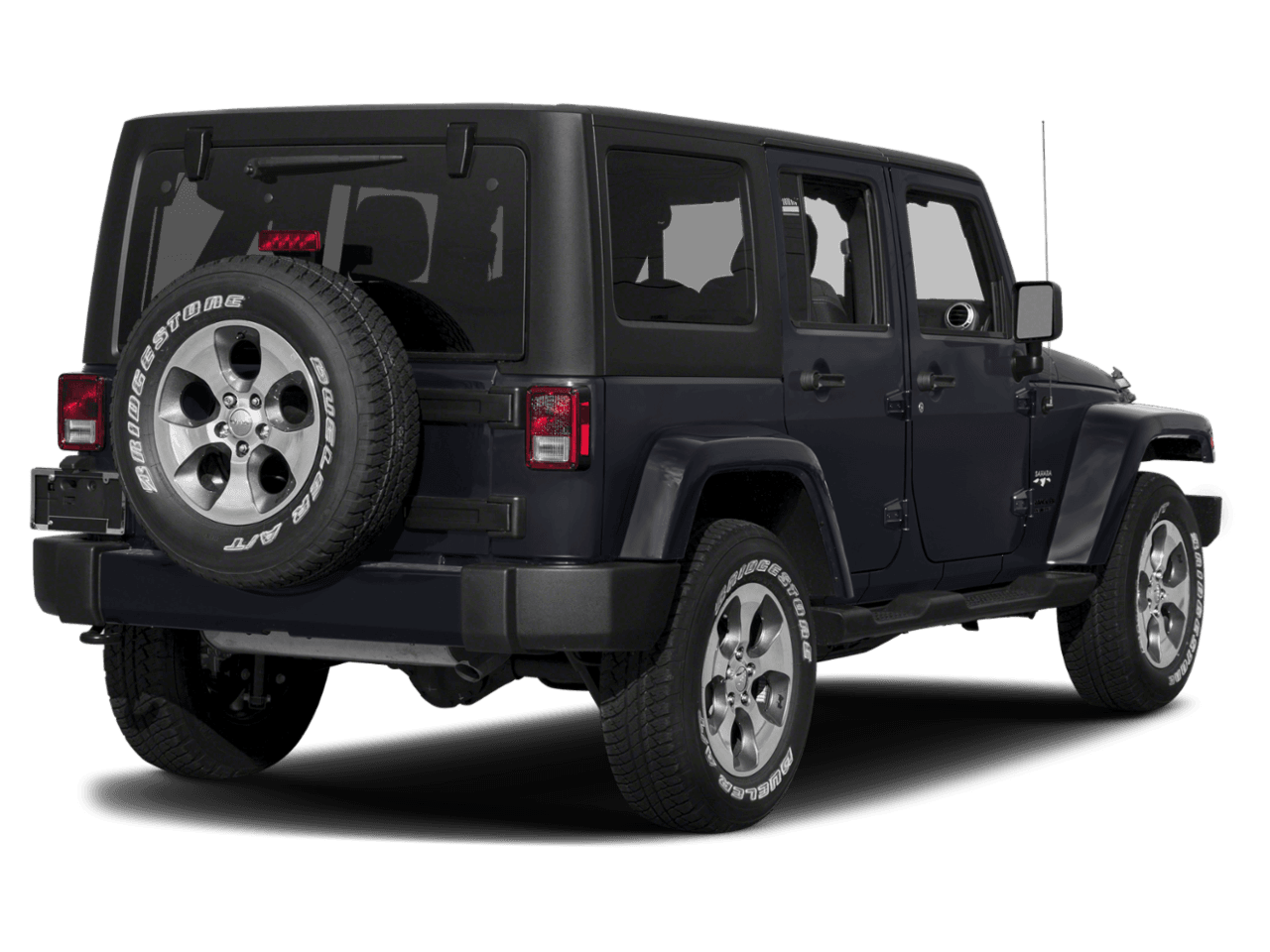 2018 Jeep Wrangler JK Unlimited Sahara - Rear 3/4, facing to the right