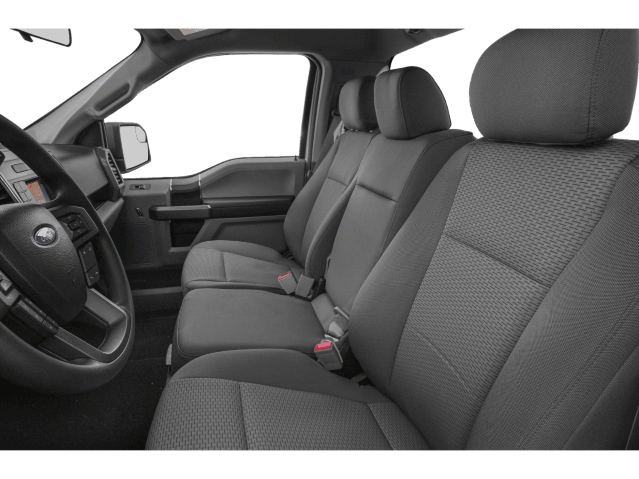 2018 Ford F-150 XLT 2WD Reg Cab 8' Box - Interior Driver's Side with Door Open, Front Seat Feature