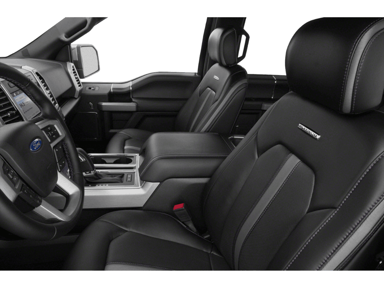 2018 Ford F-150 Platinum 4WD SuperCrew 5.5' Box - Interior Driver's Side with Door Open, Front Seat Feature