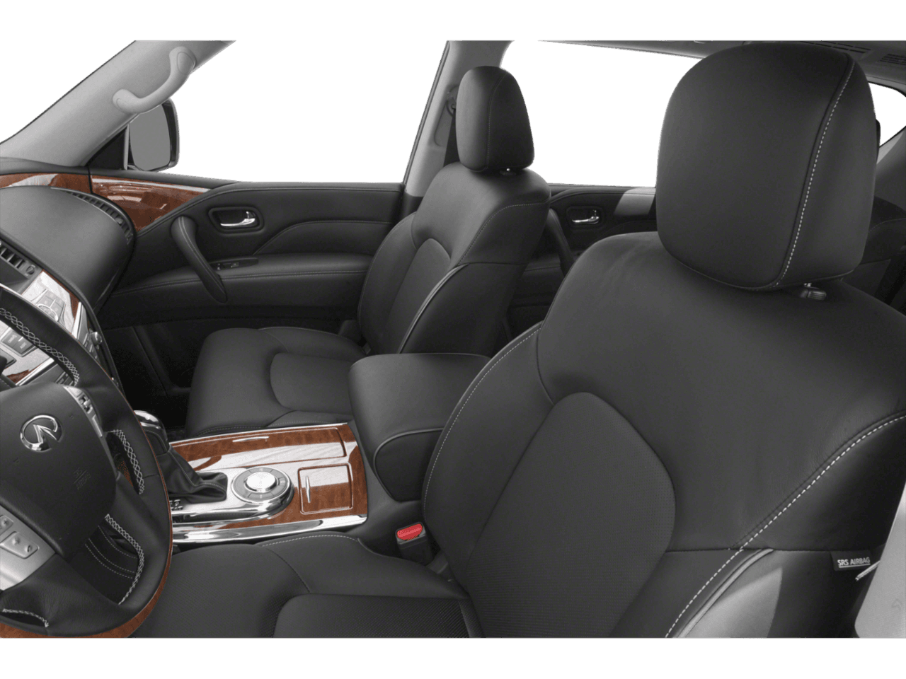 2018 INFINITI QX80  - Interior Driver's Side with Door Open, Front Seat Feature