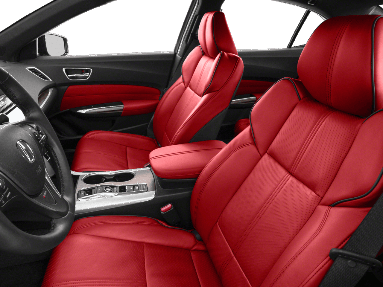 2018 Acura TLX w/A-SPEC Pkg Red Leather - Interior Driver's Side with Door Open, Front Seat Feature