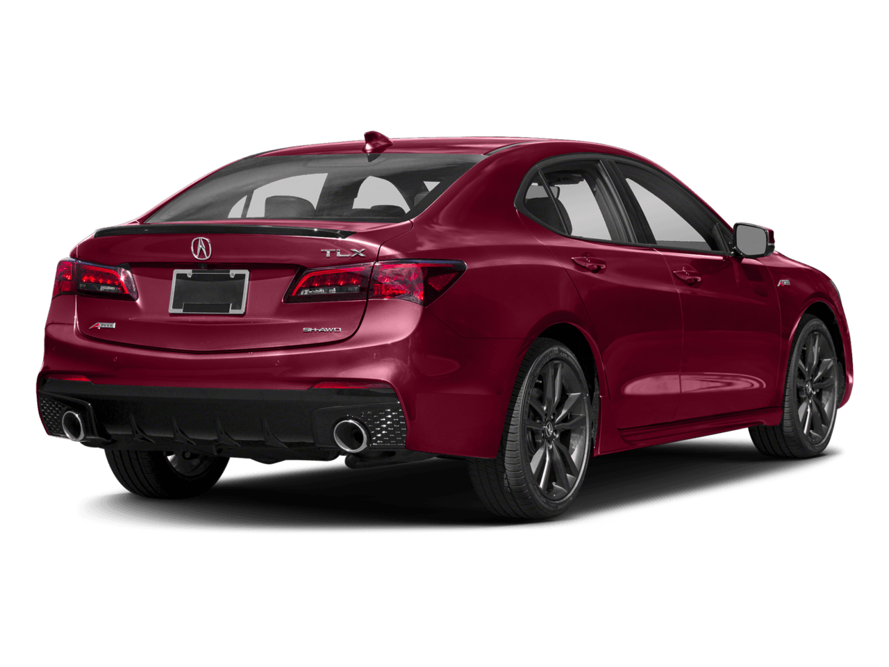 2018 Acura TLX w/A-SPEC Pkg Red Leather - Rear 3/4, facing to the right