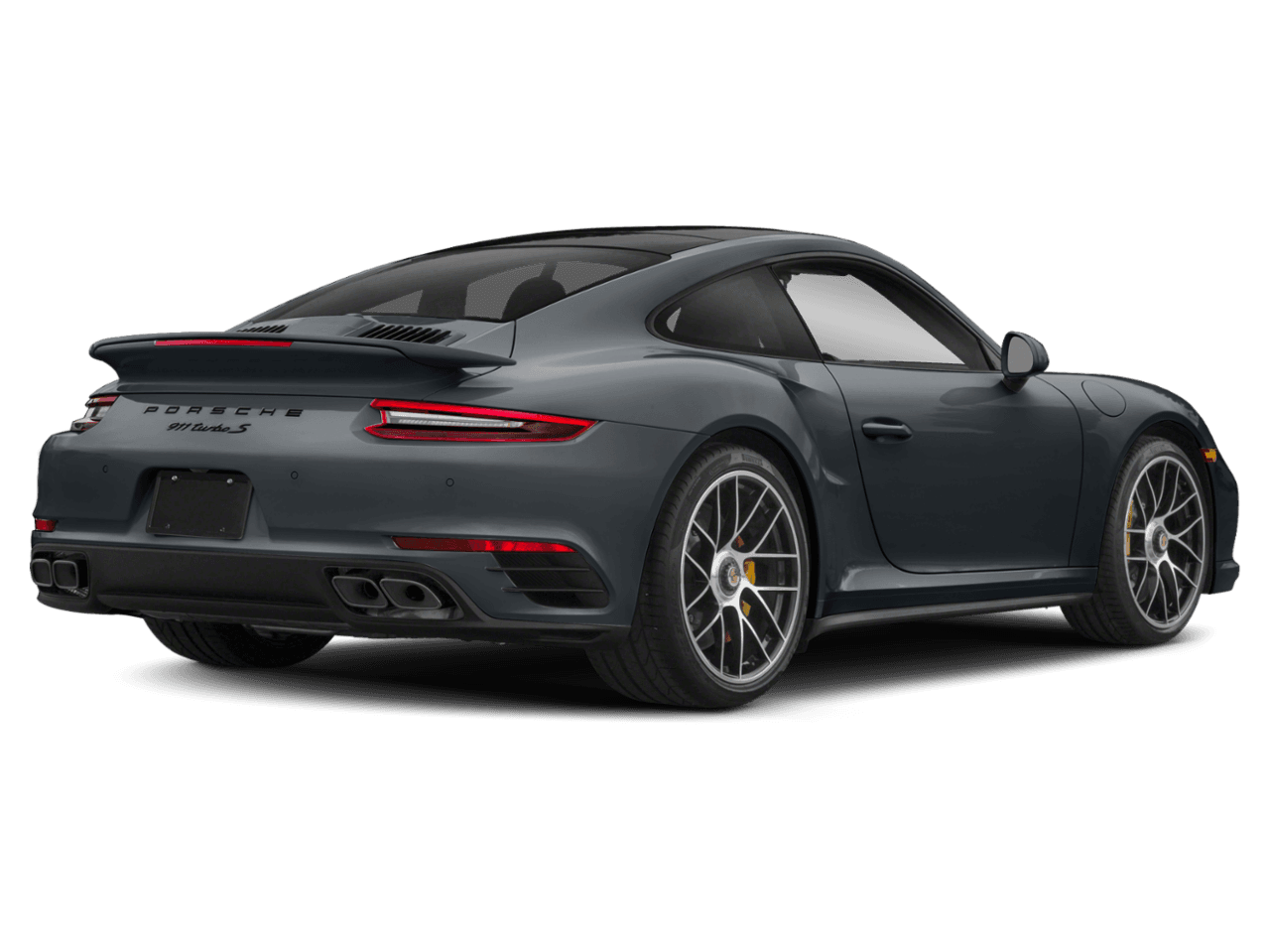 2018 Porsche 911 Turbo S - Rear 3/4, facing to the right